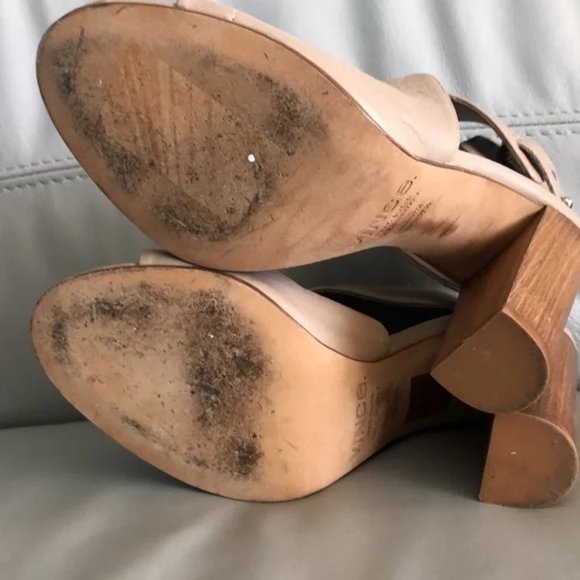 Vince Nude Leather Heels Sandals size 7 - Picture 7 of 8